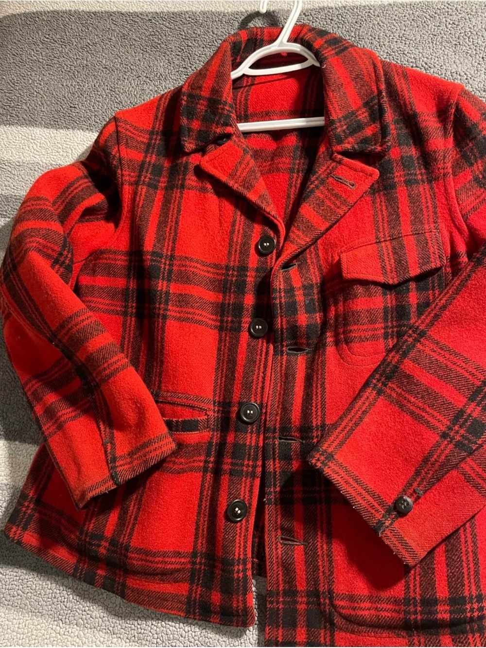 Vintage North Country wool buffalo plaid jacket